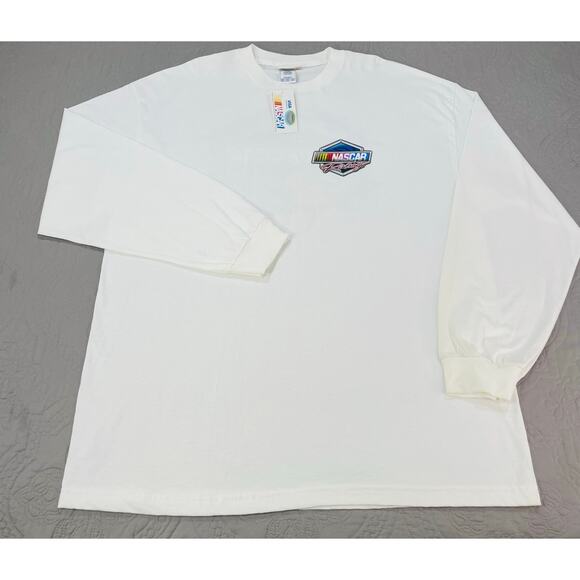 Vintage Nascar Shirt‎ Mens XXL White Long Sleeve Big Logo Graphic NWT Racing - Picture 2 of 10